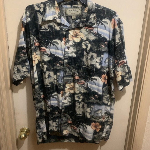 PALM ISLAND Shirts Palm Island Hawaiian Palm Trees Turtles Sz Xl